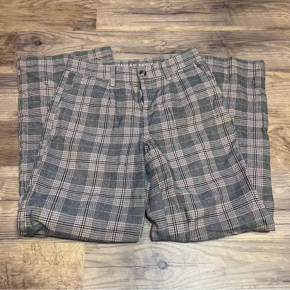 american eagle plaid trousers
